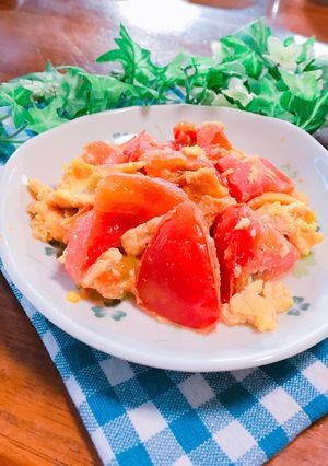 朝ごはんに♡トマトと卵の炒め物-レシピのメイン写真