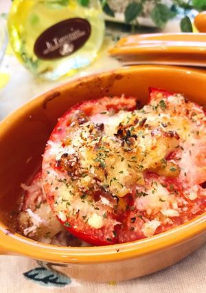 トマトとホタテのミルフィーユ重ね焼き-レシピのメイン写真