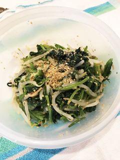 即席☆ほうれん草ともやしのごま和え-レシピのメイン写真