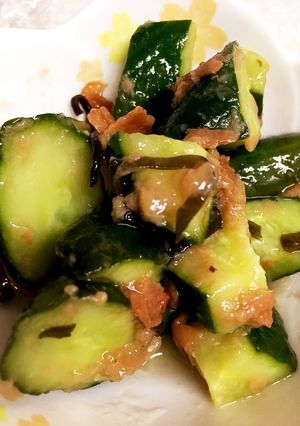 梅キュー＆塩昆布-レシピのメイン写真