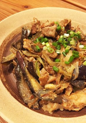 豚コマと茄子と長ネギの胡麻味噌炒め♪-レシピのメイン写真