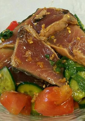 鰹のたたきと夏野菜のさっぱり和え-レシピのメイン写真
