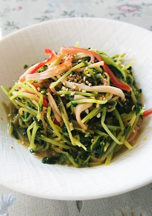 レンジで簡単♪ 豆苗のからしポン酢和え♪-レシピのメイン写真