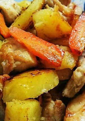 ☆鶏肉とじゃがいも人参の味噌風炒め-レシピのメイン写真