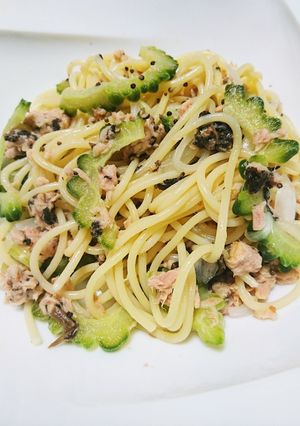 ゴーヤとシーチキンの梅和え冷製パスタ-レシピのメイン写真
