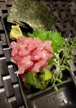 まぐろのたたき 漬物と一緒に♪柚子胡椒で-レシピのメイン写真
