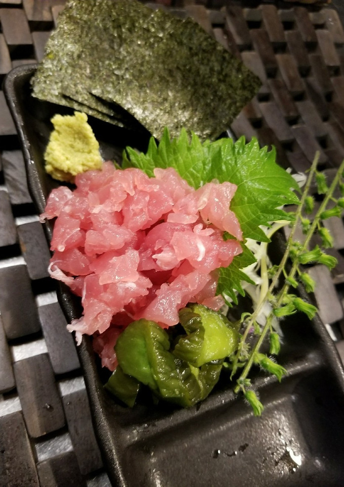 まぐろのたたき 漬物と一緒に♪柚子胡椒で-レシピのメイン写真