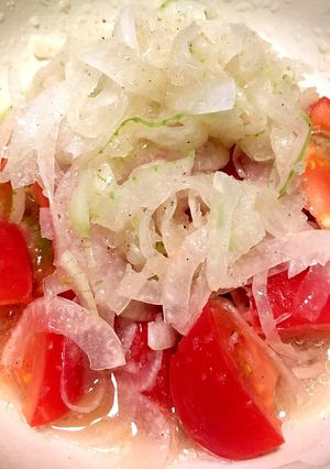 トマトと玉ねぎのドレッシング和え-レシピのメイン写真