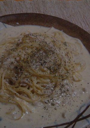 ツナ缶で作るカルボナーラ風パスタ-レシピのメイン写真
