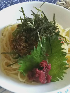 納豆とオクラのパスタ梅風味-レシピのメイン写真