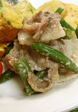 お弁当に★冷凍インゲンと豚肉の塩ダレ炒め-レシピのメイン写真
