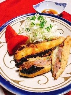 茄子の和風豚ミンチはさみ揚げ-レシピのメイン写真