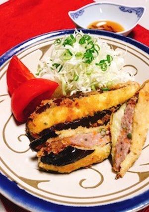 茄子の和風豚ミンチはさみ揚げ-レシピのメイン写真