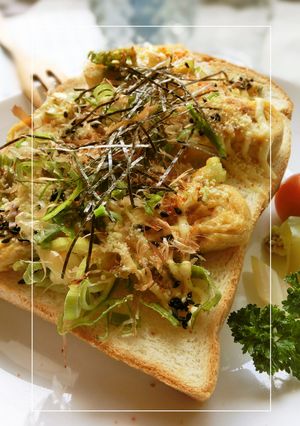 端っこグルメ❂卵焼き×葱・海苔和トースト-レシピのメイン写真
