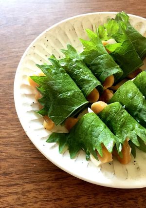 火いらず簡単♪ 絹ごし豆腐と奈良漬大葉巻-レシピのメイン写真