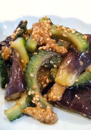 ゴーヤと茄子の胡麻油炒め-レシピのメイン写真