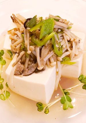 オクラとキノコの出汁煮で奴-レシピのメイン写真