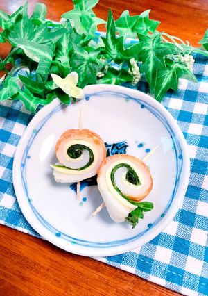 くるくる♡ちくわのシソチーズ巻き-レシピのメイン写真