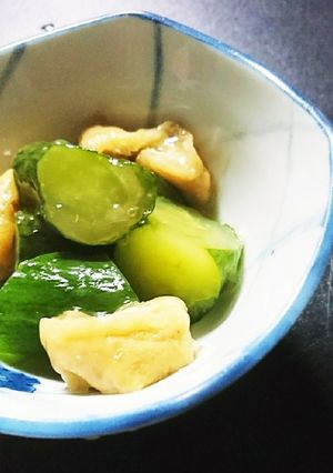 ひんやりキュウリと薄あげの煮物-レシピのメイン写真