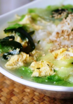 わかめスープで★かきたまスープかけごはん-レシピのメイン写真