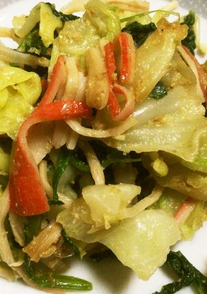超楽々 キャベツのごま風味和え物作ります-レシピのメイン写真