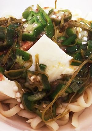 蒟蒻麺のネバネバダイエットうどん-レシピのメイン写真