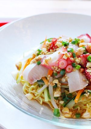タレも手作り!タコとブリの冷やし中華-レシピのメイン写真