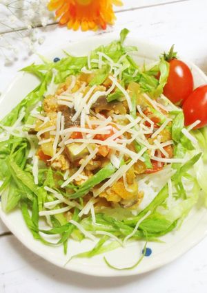 簡単☆夏野菜で♪カレー味のタコライス-レシピのメイン写真