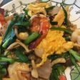 豚バラと海老のニラ玉☆