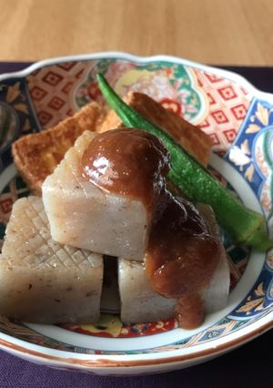 こんにゃくと厚揚げと、はちみつ味噌だれ-レシピのメイン写真