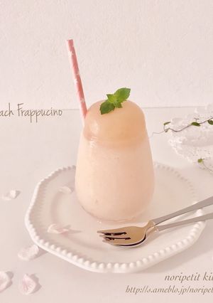 ひんやり〜おいしい♡ピーチフラペチーノ♡-レシピのメイン写真