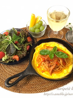 <簡単>ランチに♡カフェ風オムナポリタン-レシピのメイン写真
