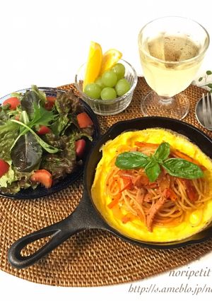 <簡単>ランチに♡カフェ風オムナポリタン-レシピのメイン写真