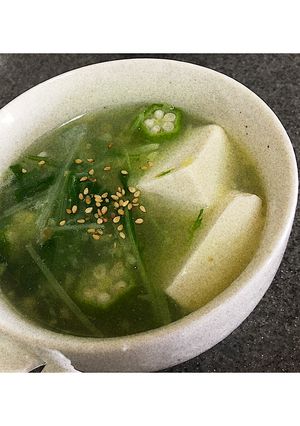 簡単！お豆腐のネバトロあったかスープ♡-レシピのメイン写真