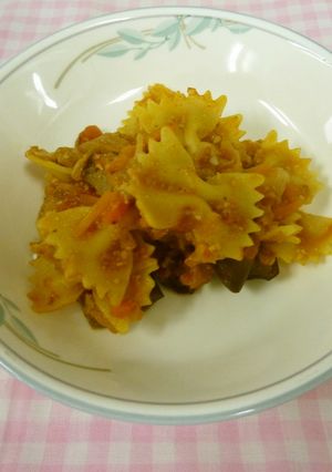 【学校給食】パスタとなすのピザソース炒め-レシピのメイン写真