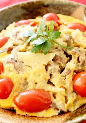 レンジで簡単うまい!トマト牛丼-レシピのメイン写真
