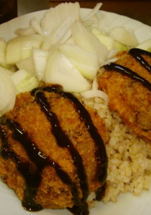 最速の生玉ねぎＯＮのメンチかつ丼-レシピのメイン写真