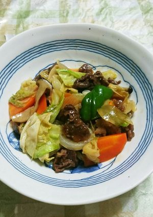 コチュジャンで♪辛くない牛肉野菜炒め☆-レシピのメイン写真