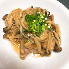 A picture of 鶏もも肉のきのこあんかけ！.