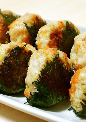簡単おかず：鶏つくねの大葉巻き-レシピのメイン写真