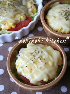 キャベツ&トマト♡卵マヨチーズ焼き-レシピのメイン写真