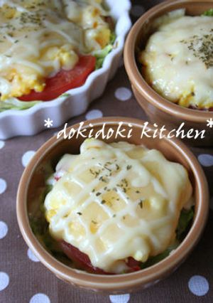 キャベツ＆トマト♡卵マヨチーズ焼き-レシピのメイン写真