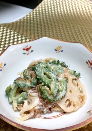 レンコンとゴーヤの梅マヨ和え-レシピのメイン写真