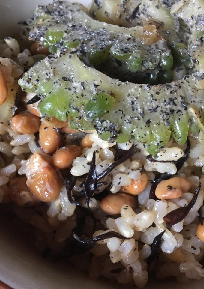 納豆とゴーヤの胡麻和えまぜご飯-レシピのメイン写真