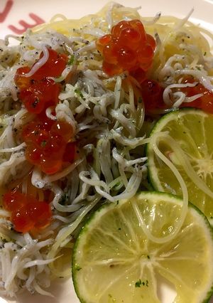 しらすの冷製パスタ☆イクラ乗せ♪-レシピのメイン写真