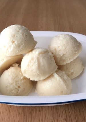 ヘルシー！お豆腐でアイス☆桃とあんこ-レシピのメイン写真