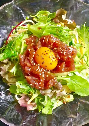 マグロユッケと水菜の冷製パスタ-レシピのメイン写真