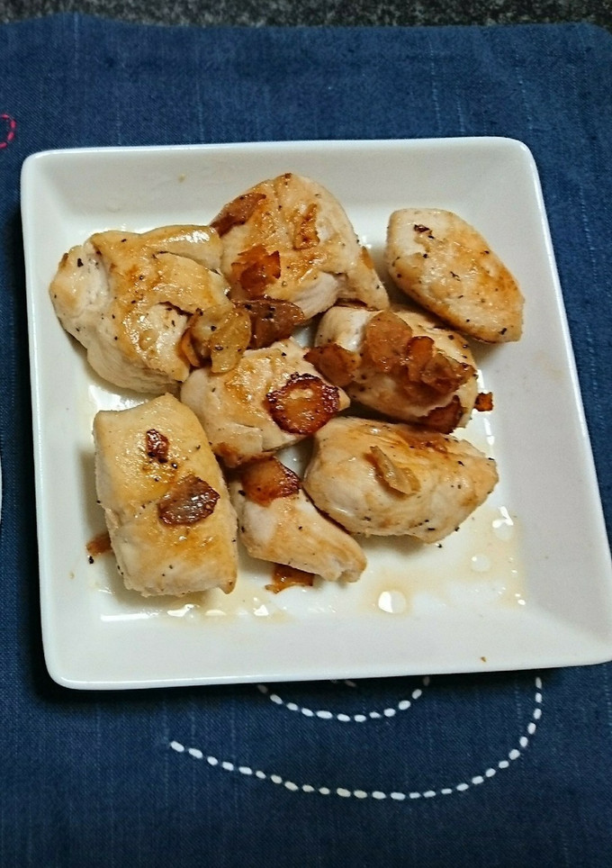鶏ささみのにんにく炒め-レシピのメイン写真
