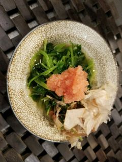 三つ葉のおひたし 柚子胡椒で タラコ添え-レシピのメイン写真