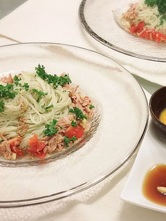 アレンジ夏野菜バジル素麺DEカッペリーニ-レシピのメイン写真